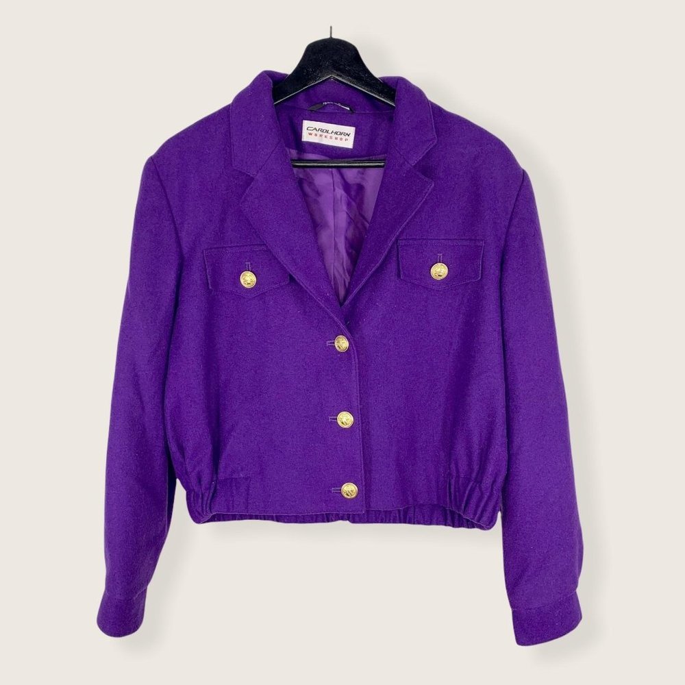 Vintage 80s Purple Bomber Jacket Size 8